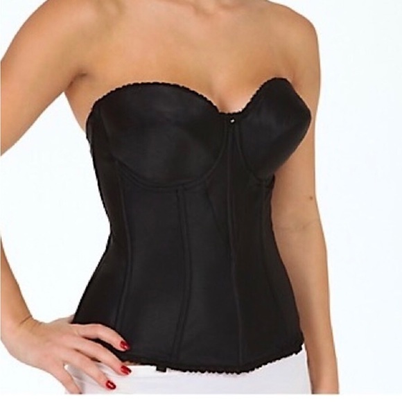 NWT Carnival Full Figure Satin Torsolette Corset Bra With Garders, Size 38DD - Picture 2 of 6